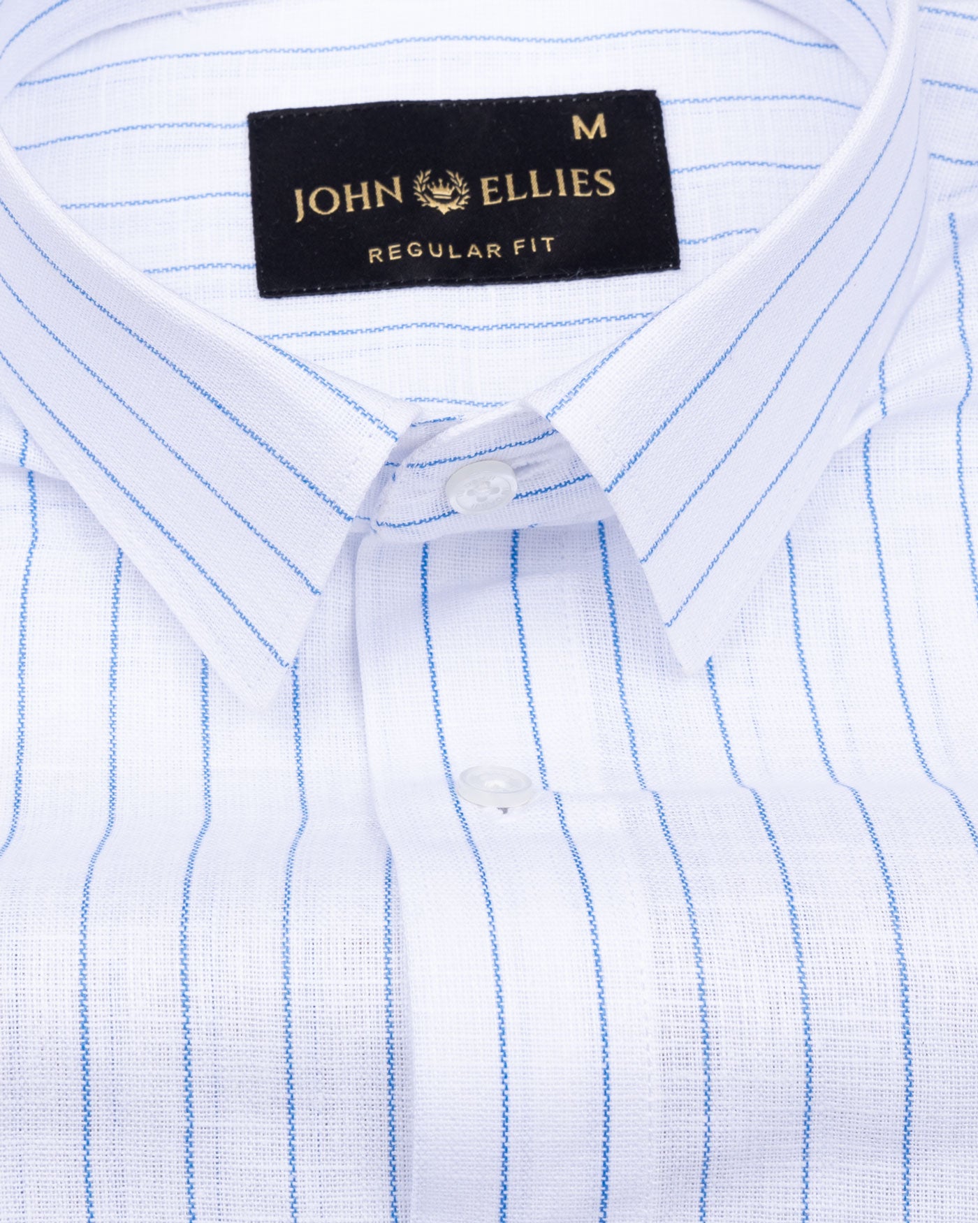 Sarlic Blue Stripe Cotton Linen Shirt - John Ellies