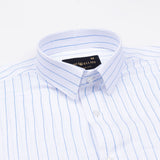 Sarlic Blue Stripe Cotton Linen Shirt - John Ellies