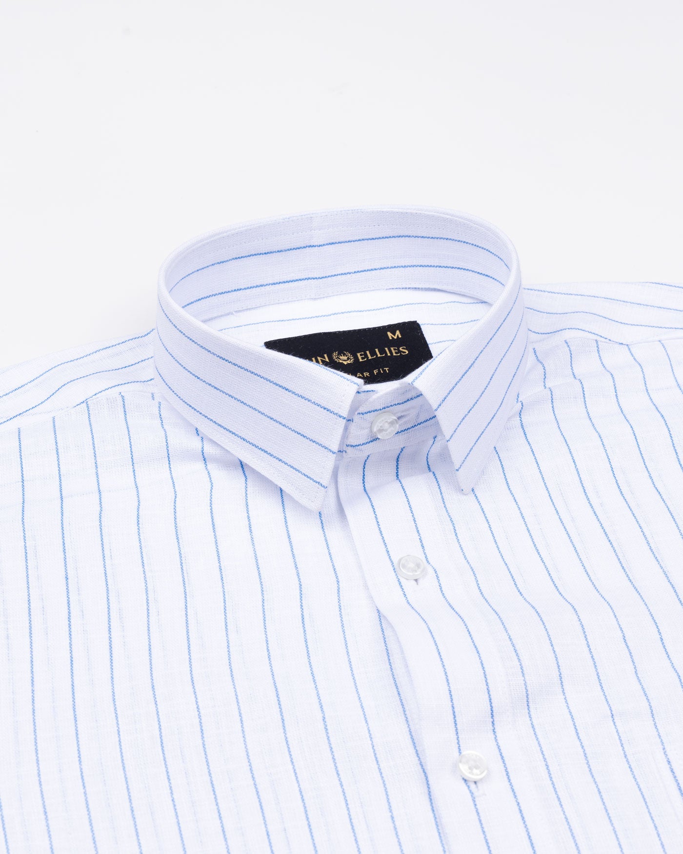 Sarlic Blue Stripe Cotton Linen Shirt - John Ellies