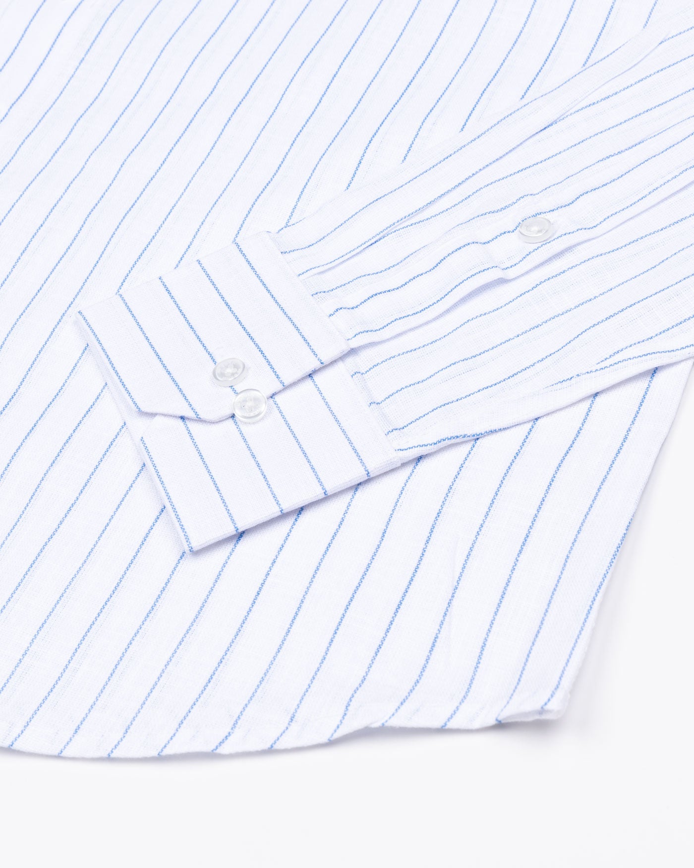 Sarlic Blue Stripe Cotton Linen Shirt - John Ellies