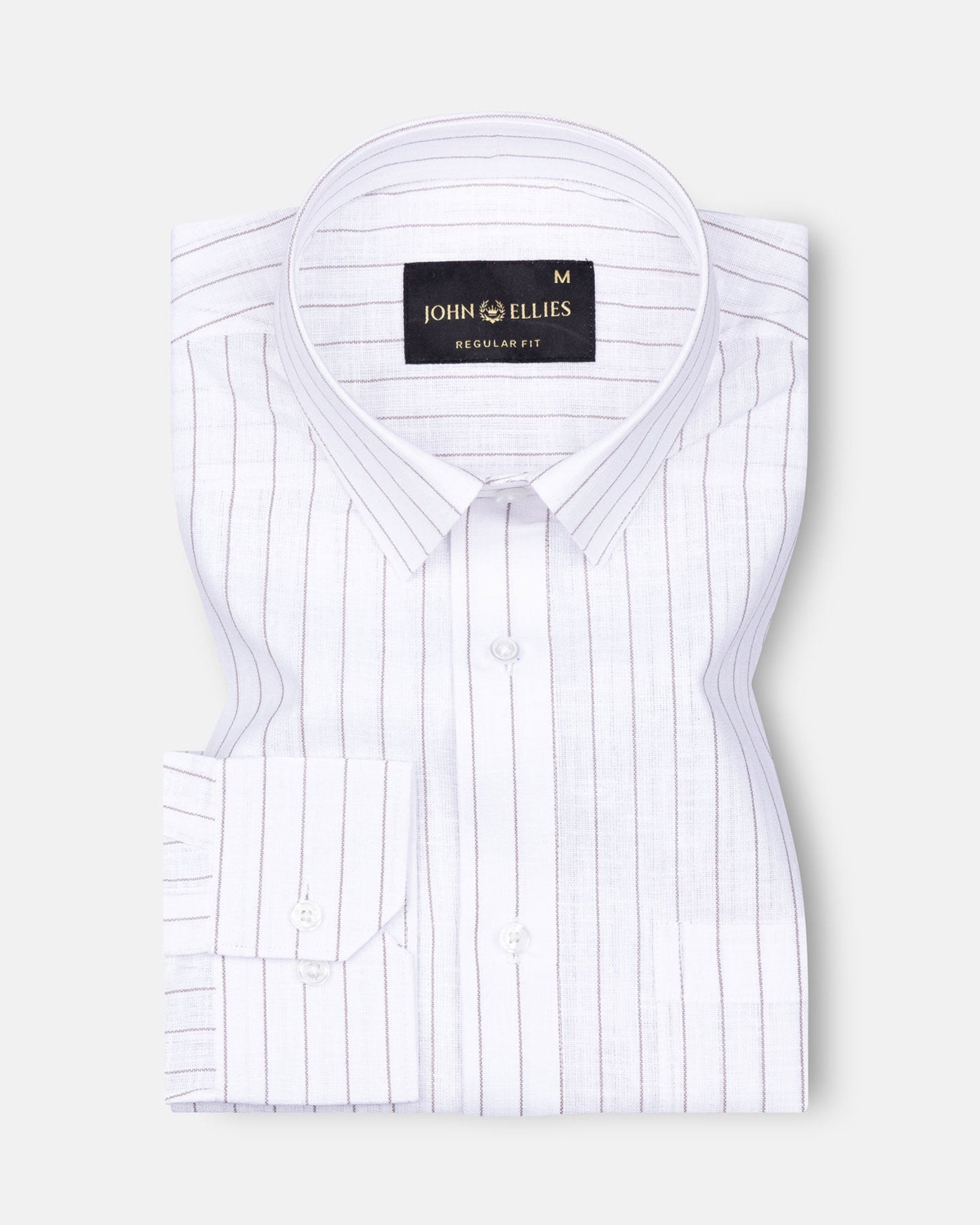 Sarlic Brown Stripe Cotton Linen Shirt - John Ellies