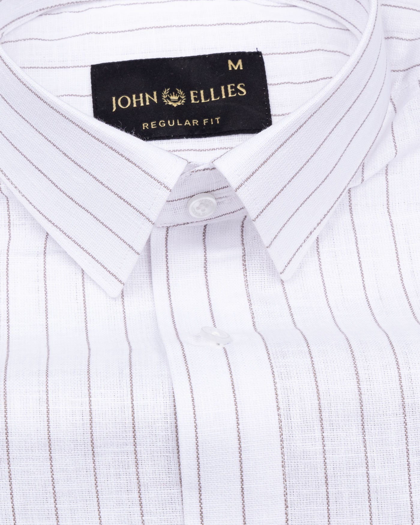 Sarlic Brown Stripe Cotton Linen Shirt - John Ellies