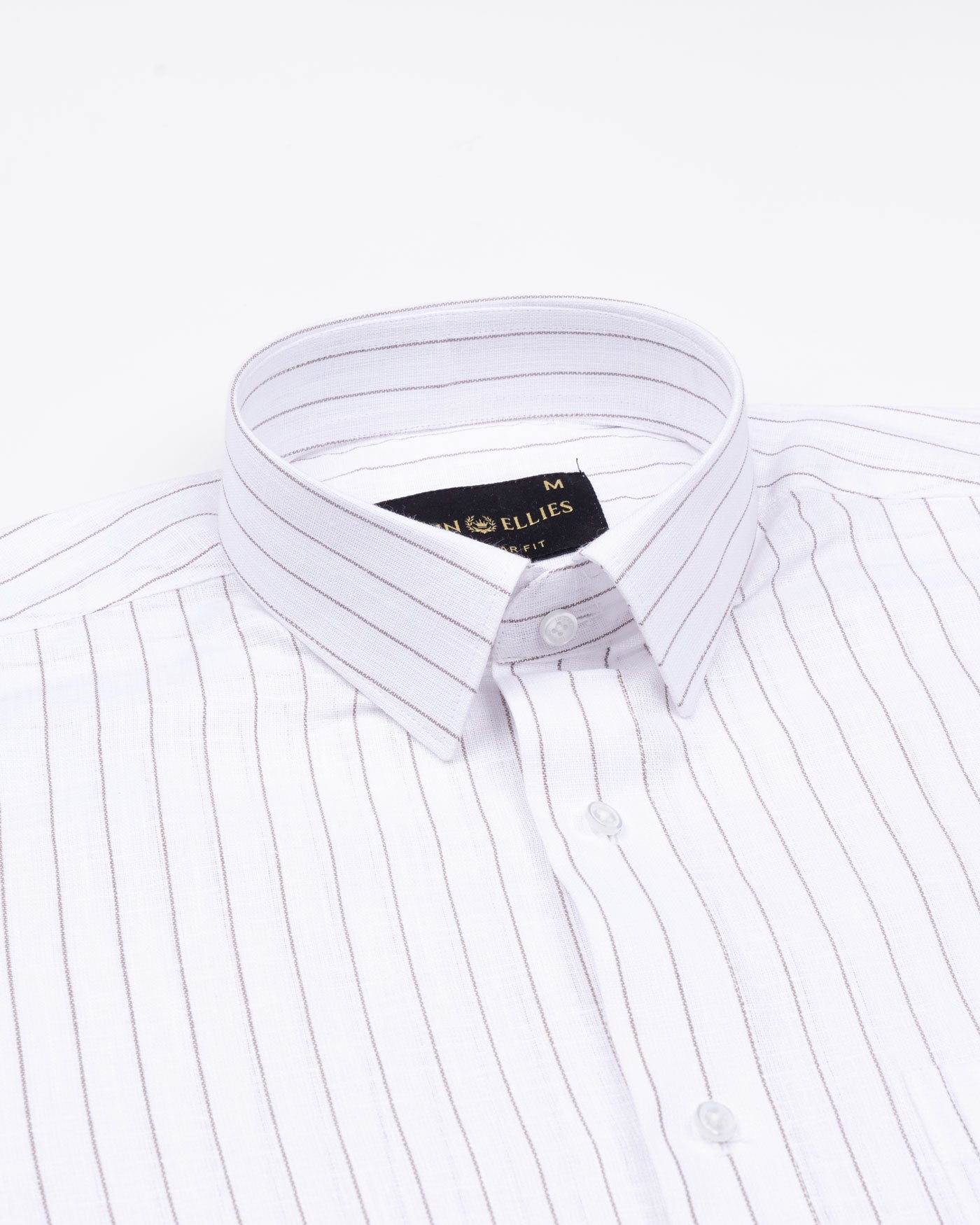 Sarlic Brown Stripe Cotton Linen Shirt - John Ellies