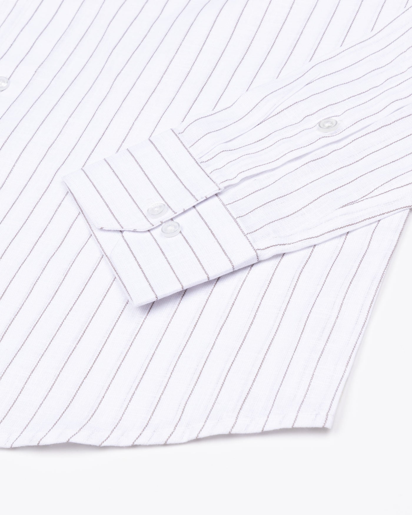 Sarlic Brown Stripe Cotton Linen Shirt - John Ellies