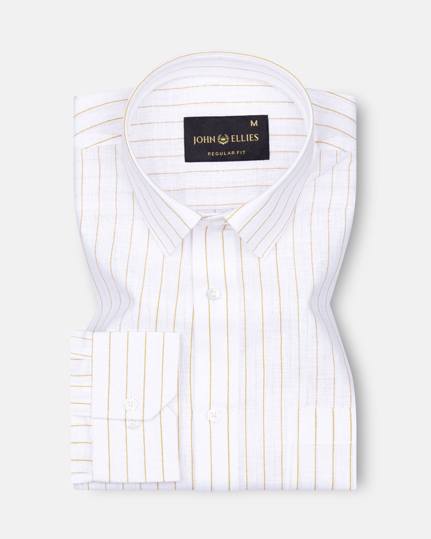 Sarlic Yellow Stripe Cotton Linen Shirt - John Ellies