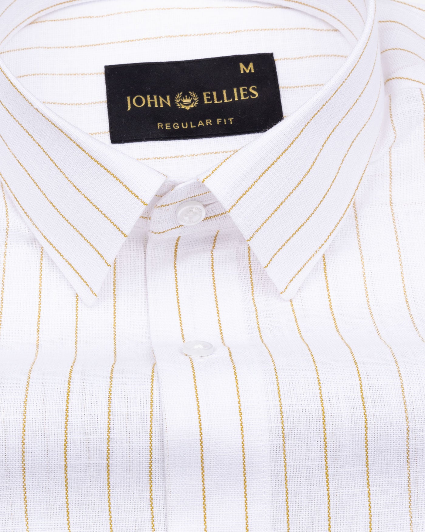 Sarlic Yellow Stripe Cotton Linen Shirt - John Ellies