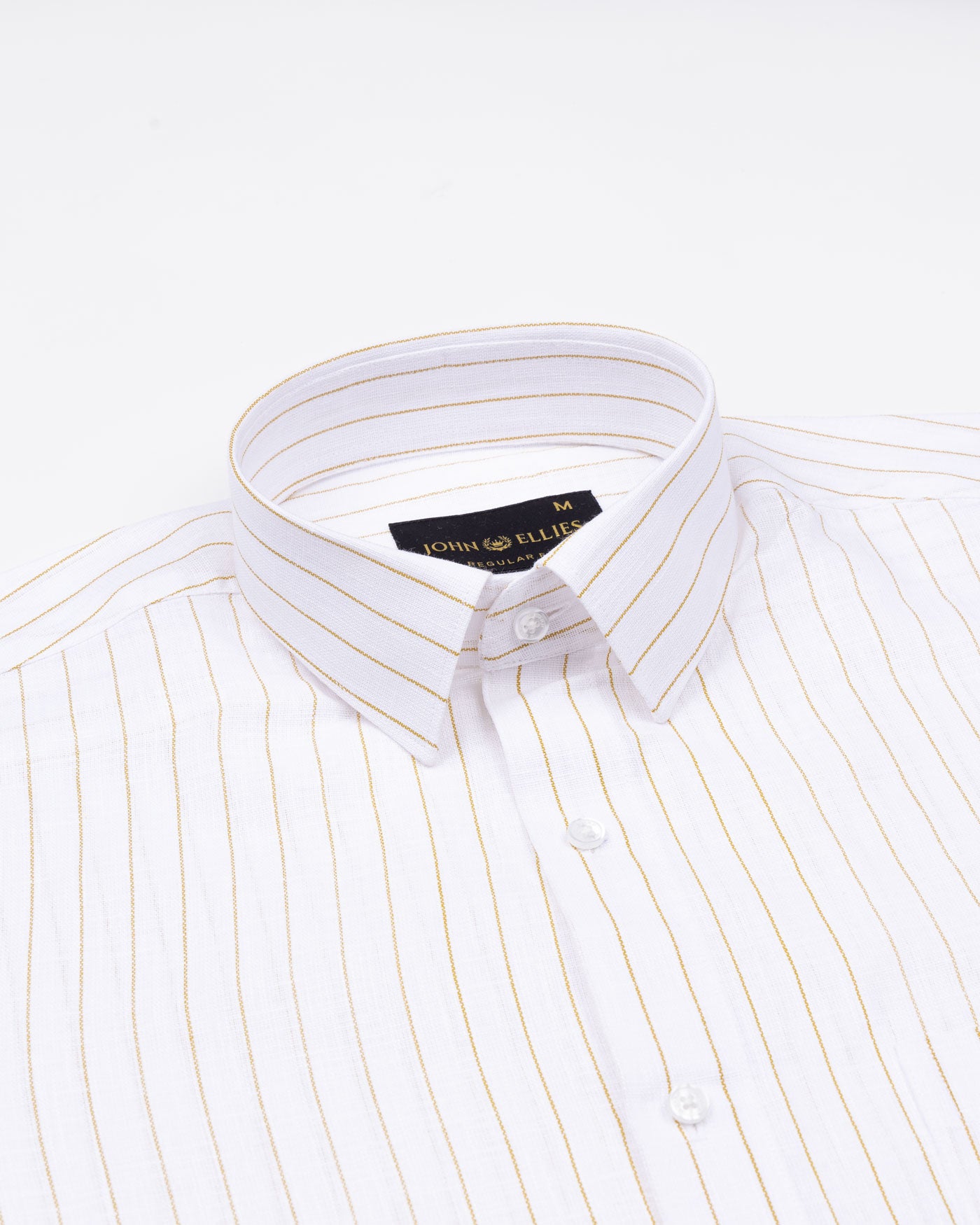 Sarlic Yellow Stripe Cotton Linen Shirt - John Ellies