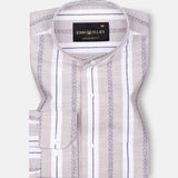 Avalon Brown Stripe Linen Shirt - John Ellies