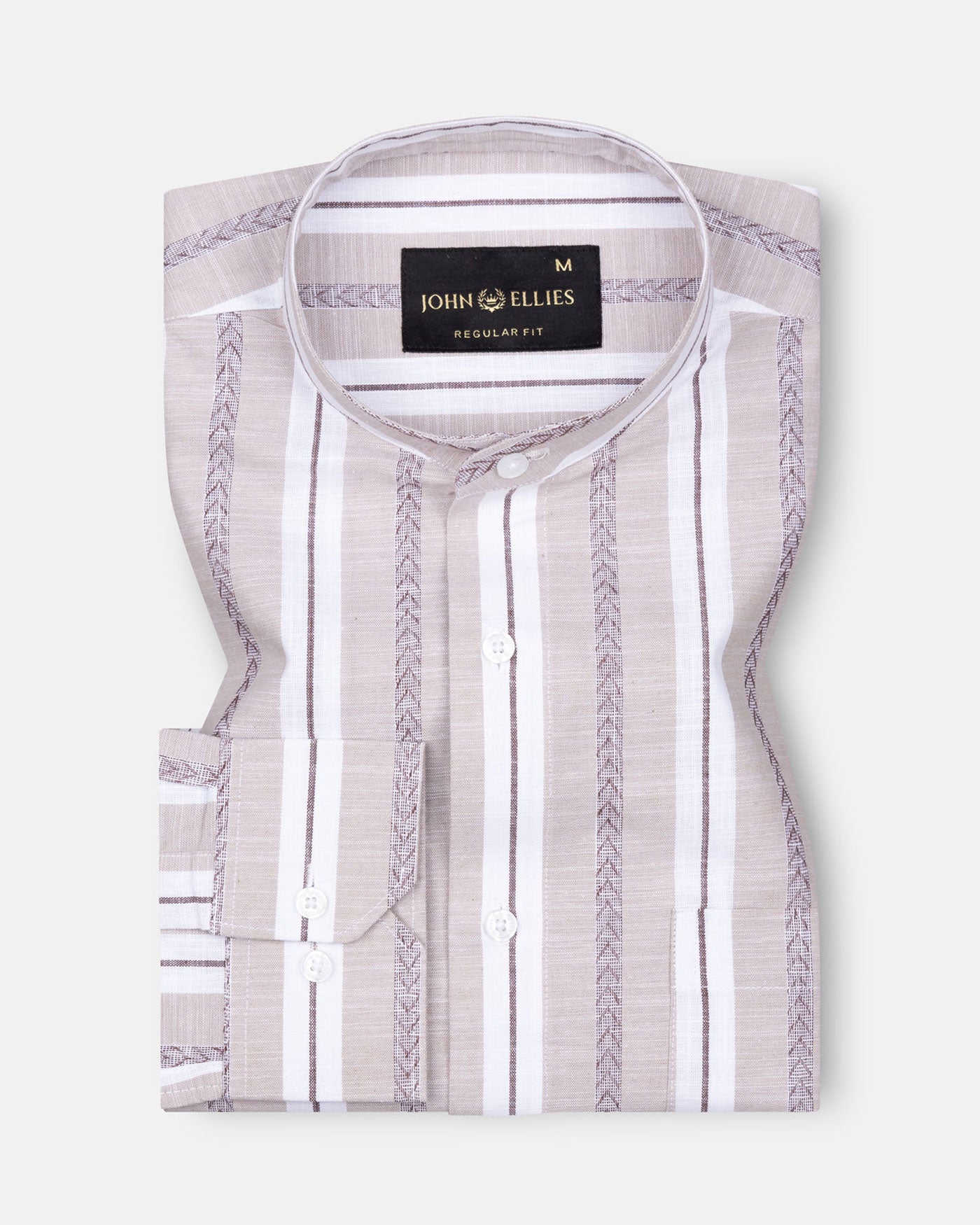 Avalon Brown Stripe Linen Shirt - John Ellies