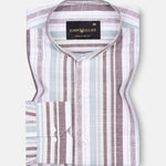 Avalon Multi Brown Stripe Linen Shirt - John Ellies