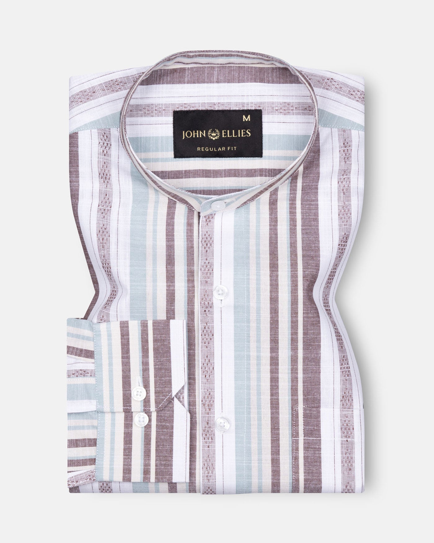 Avalon Multi Brown Stripe Linen Shirt - John Ellies