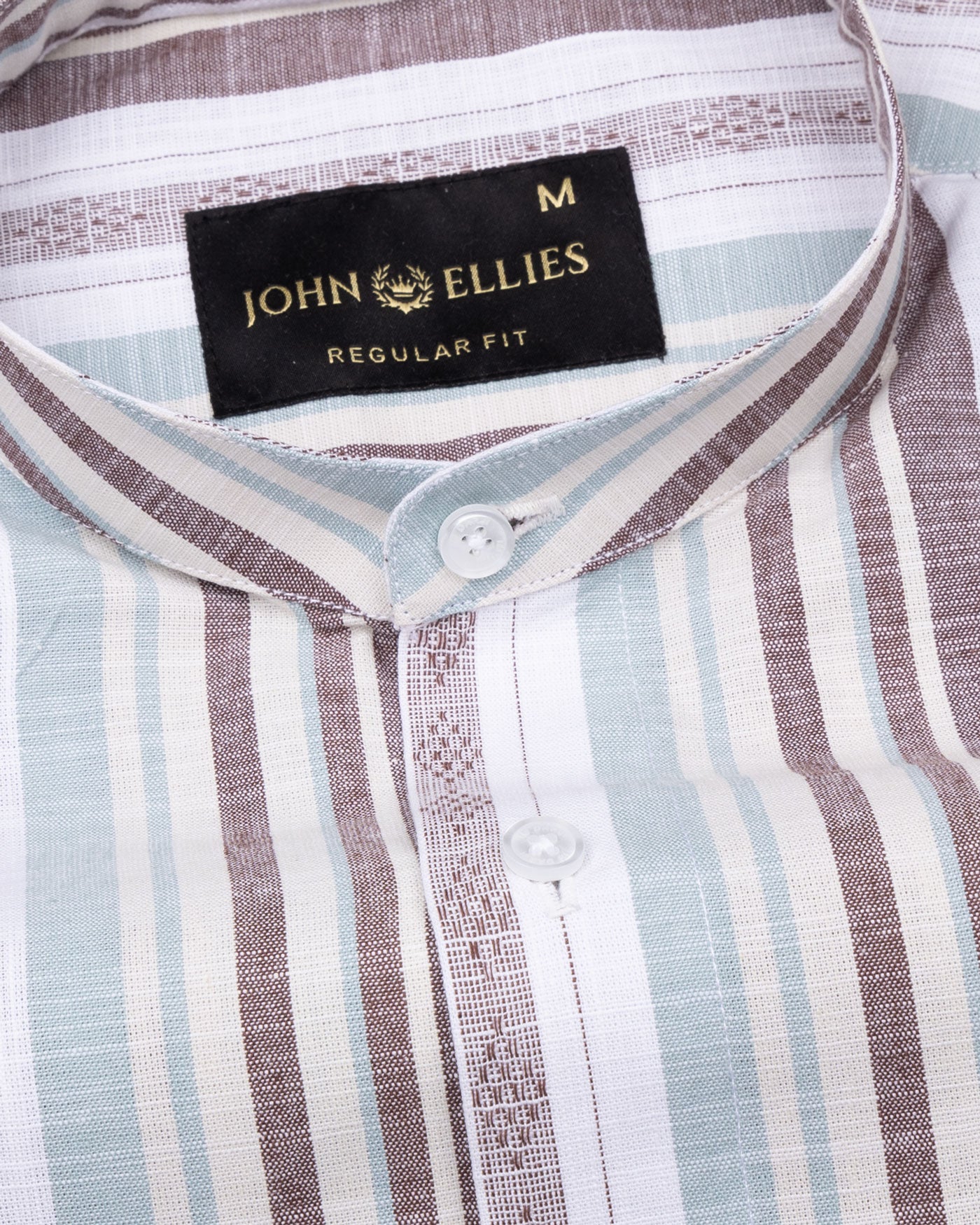 Avalon Multi Brown Stripe Linen Shirt - John Ellies