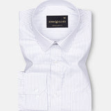 Silver Stripe Oxford Cotton Shirt - John Ellies