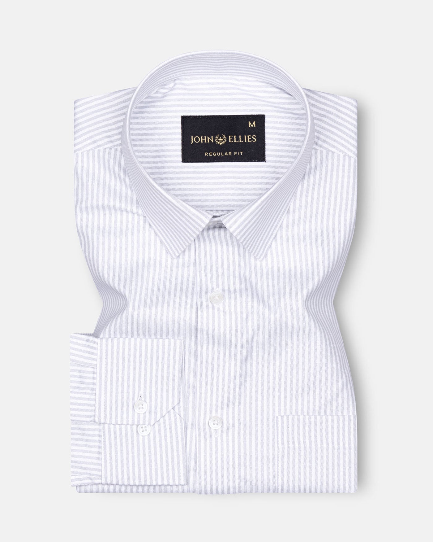 Silver Stripe Oxford Cotton Shirt - John Ellies