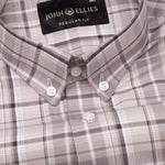 Plaksy Firewood Brown Checked Button Down Cotton Shirt - John Ellies