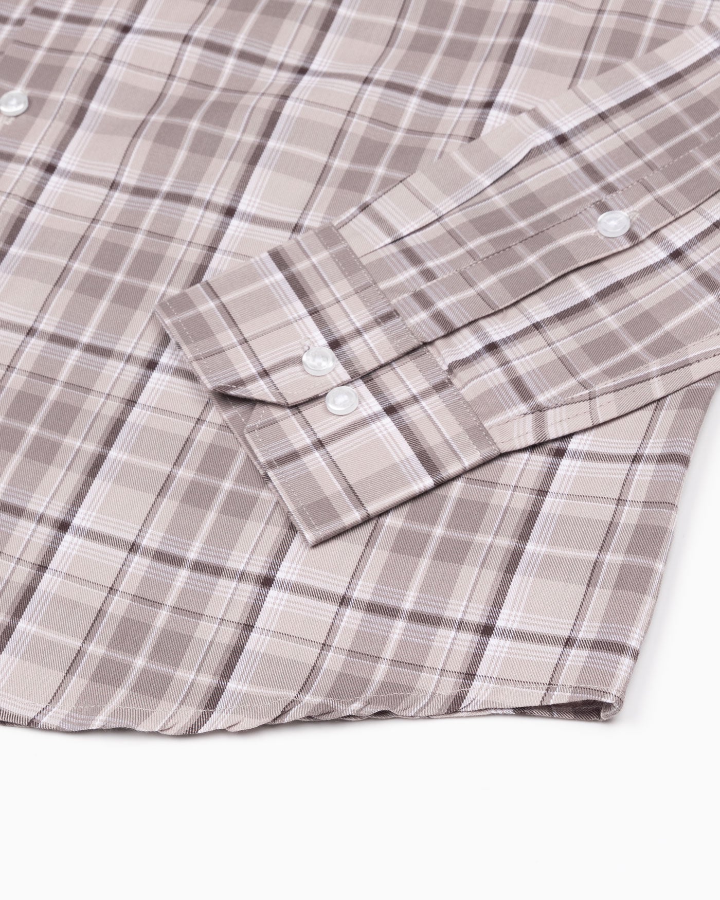 Plaksy Firewood Brown Checked Button Down Cotton Shirt - John Ellies