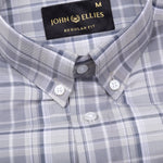 Plaksy Drak Silver Checked Button Down Cotton Shirt - John Ellies