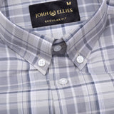 Plaksy Drak Silver Checked Button Down Cotton Shirt - John Ellies