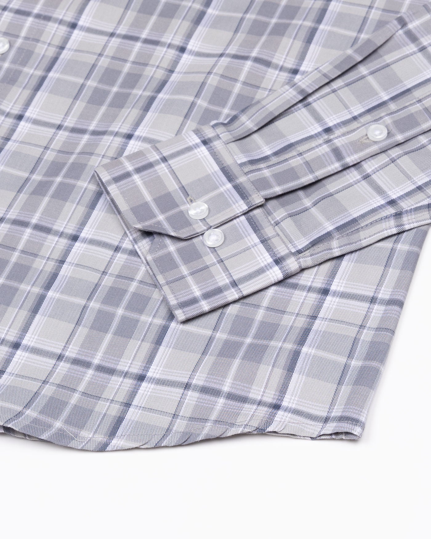 Plaksy Drak Silver Checked Button Down Cotton Shirt - John Ellies