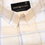 Plaksy Light Yellow Checked Button Down Cotton Shirt - John Ellies