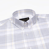 Plaksy Silver Checked Button Down Cotton Shirt - John Ellies