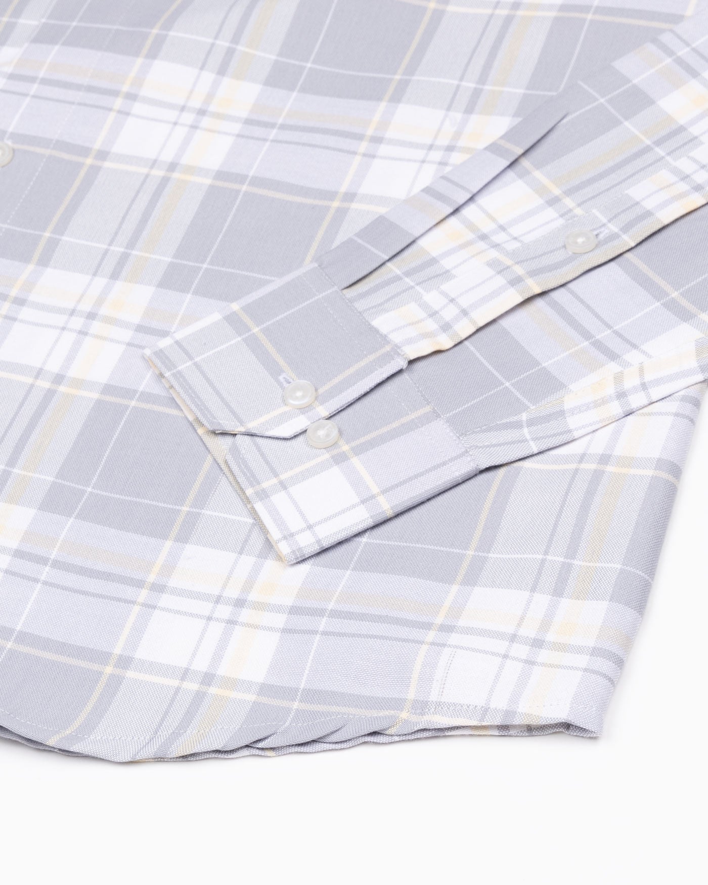 Plaksy Silver Checked Button Down Cotton Shirt - John Ellies