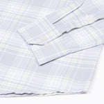 Plaksy Silver With Pale Green Checked Button Down Cotton Shirt - John Ellies