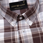 Plaksy Brown Checked Button Down Cotton Shirt - John Ellies