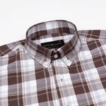 Plaksy Brown Checked Button Down Cotton Shirt - John Ellies