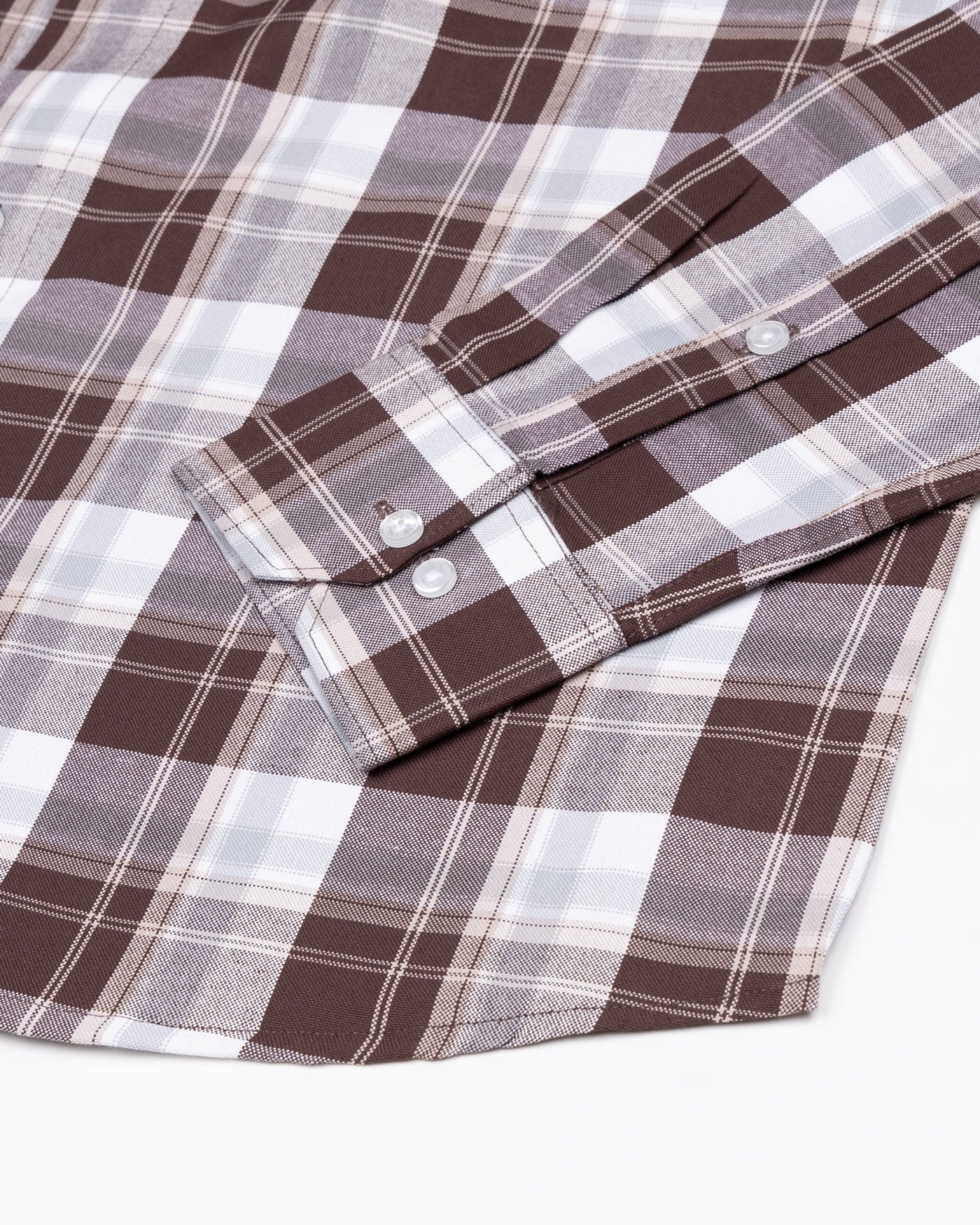 Plaksy Brown Checked Button Down Cotton Shirt - John Ellies