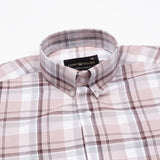 Plaksy Peach Checked Button Down Cotton Shirt - John Ellies