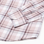 Plaksy Peach Checked Button Down Cotton Shirt - John Ellies