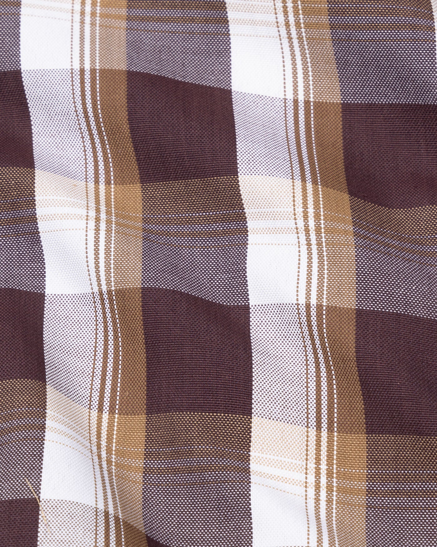 Plaksy Brown And White Checked Button Down Cotton Shirt - John Ellies