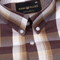 Plaksy Brown And White Checked Button Down Cotton Shirt - John Ellies
