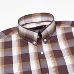 Plaksy Brown And White Checked Button Down Cotton Shirt - John Ellies