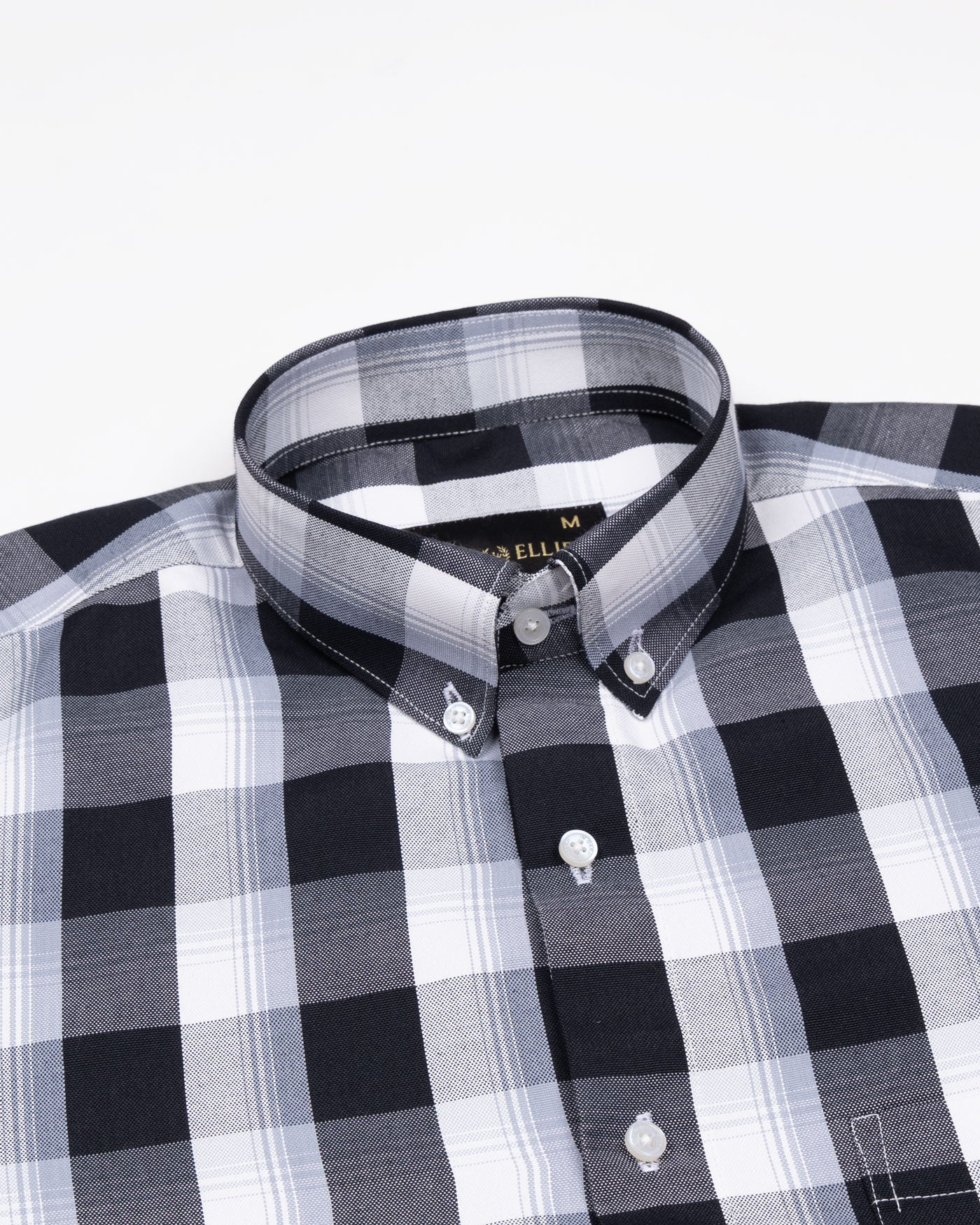 Plaksy Black And White Checked Button Down Cotton Shirt - John Ellies