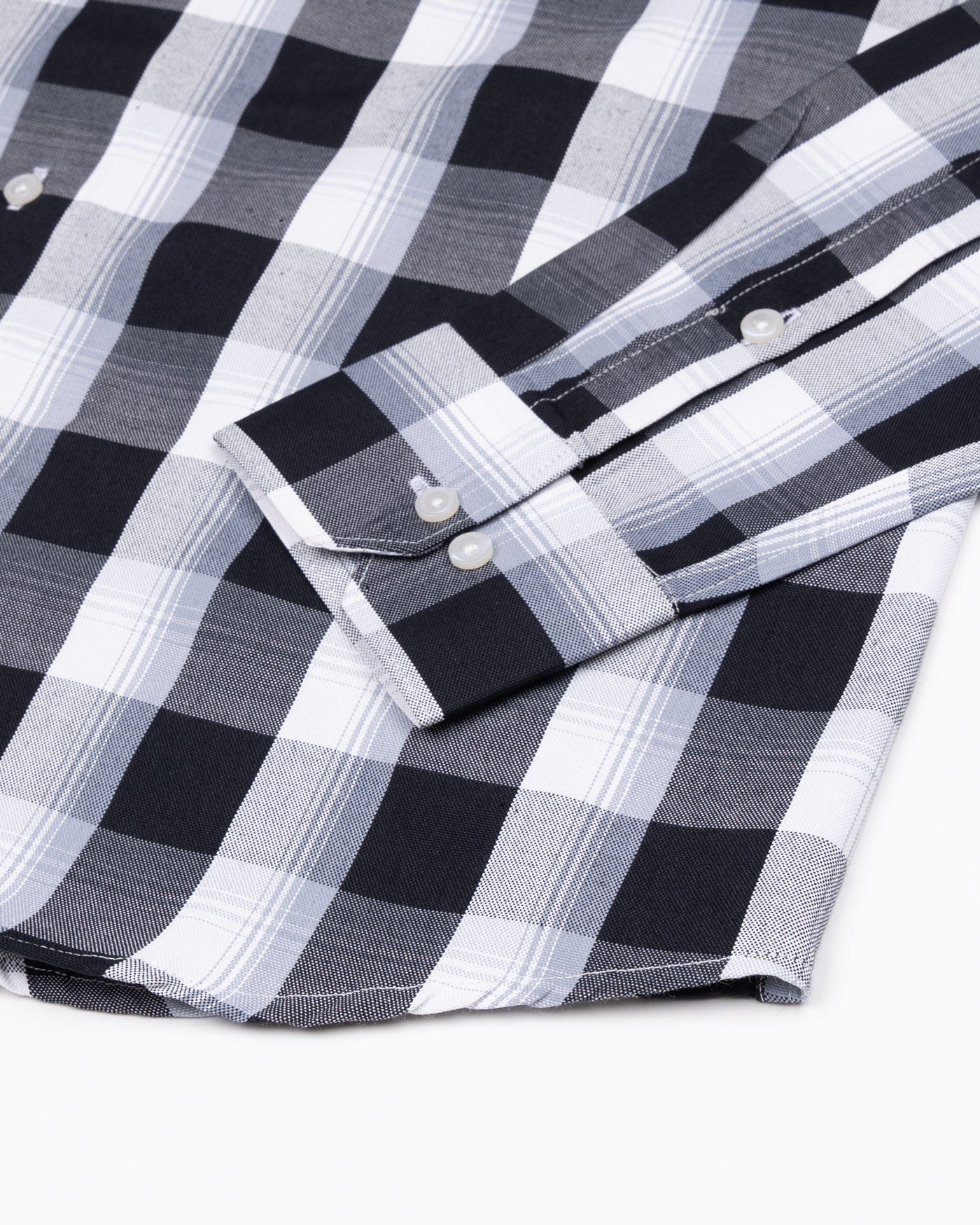 Plaksy Black And White Checked Button Down Cotton Shirt - John Ellies