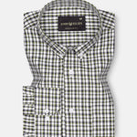 Tauris Green Checked Button Down Cotton Shirt - John Ellies