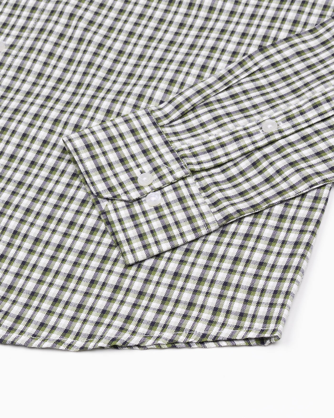 Tauris Green Checked Button Down Cotton Shirt - John Ellies