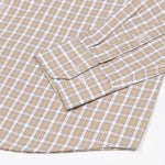 Tauris Khaki Brown Checked Button Down Cotton Shirt - John Ellies