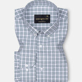 Tauris Olive Checked Button Down Cotton Shirt - John Ellies