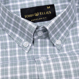 Tauris Olive Checked Button Down Cotton Shirt - John Ellies