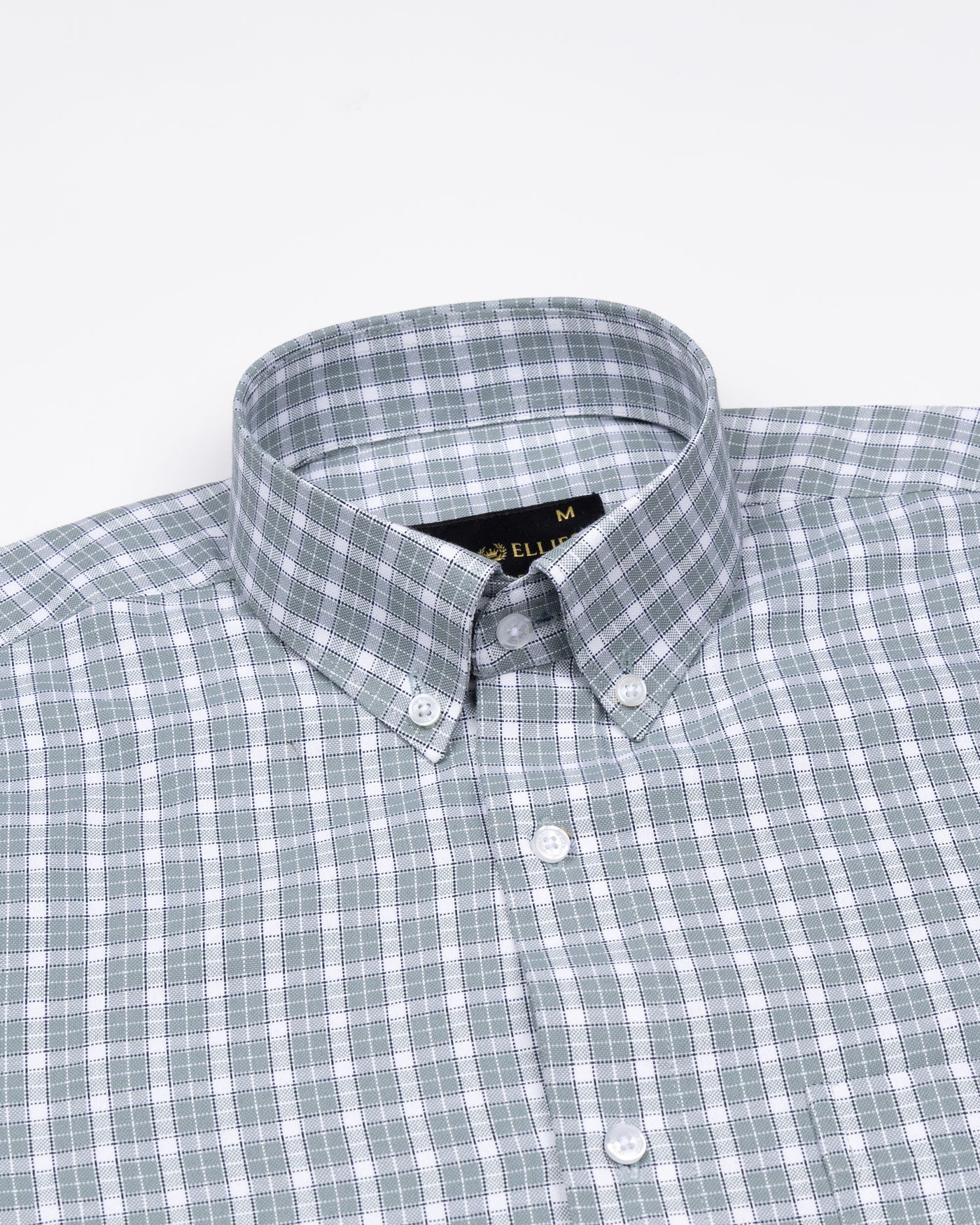 Tauris Olive Checked Button Down Cotton Shirt - John Ellies