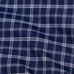 Tauris Navy Blue Checked Button Down Cotton Shirt - John Ellies