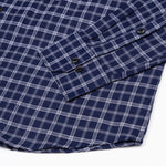 Tauris Navy Blue Checked Button Down Cotton Shirt - John Ellies