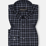 Tauris Black Checked Button Down Cotton Shirt - John Ellies