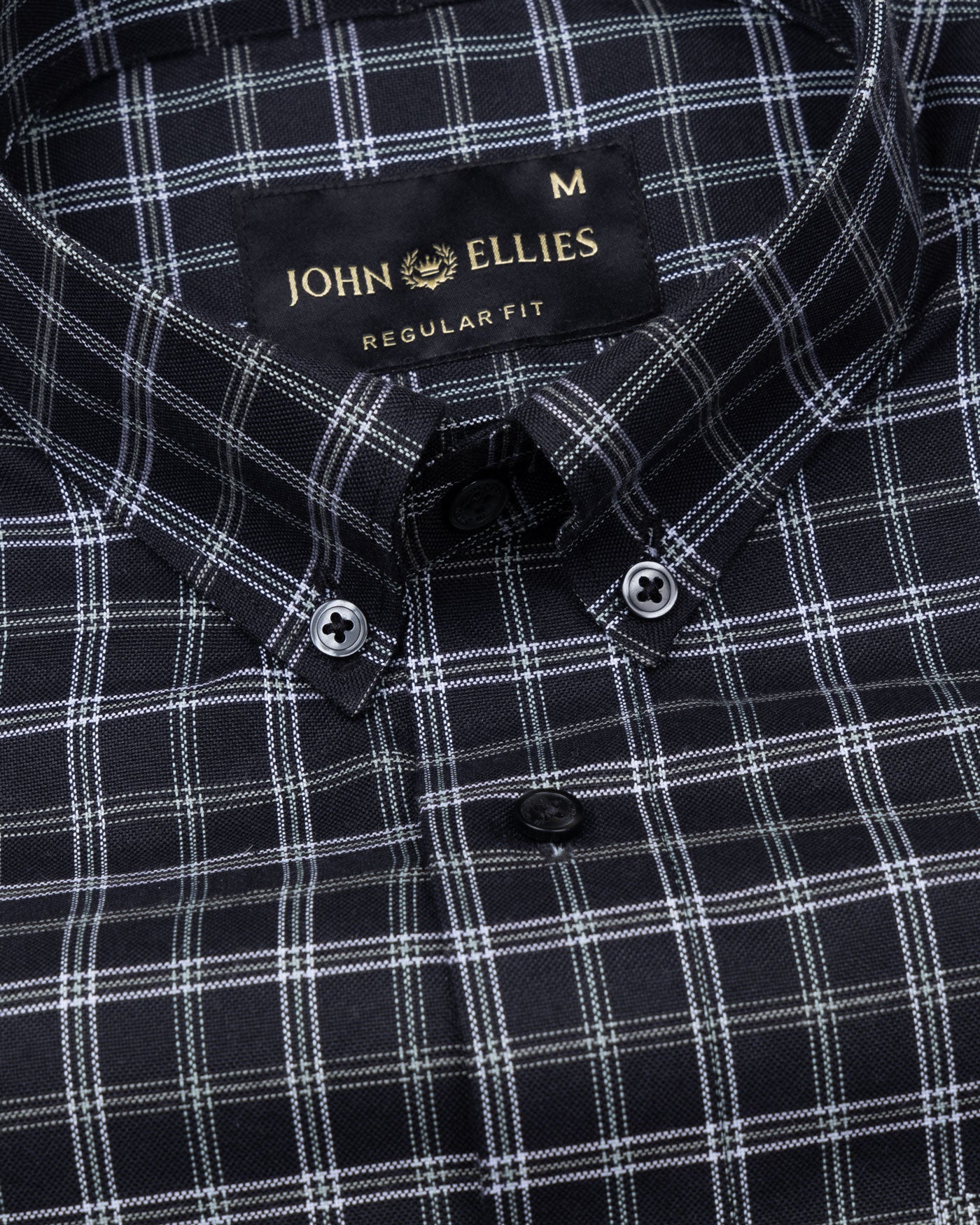 Tauris Black Checked Button Down Cotton Shirt - John Ellies