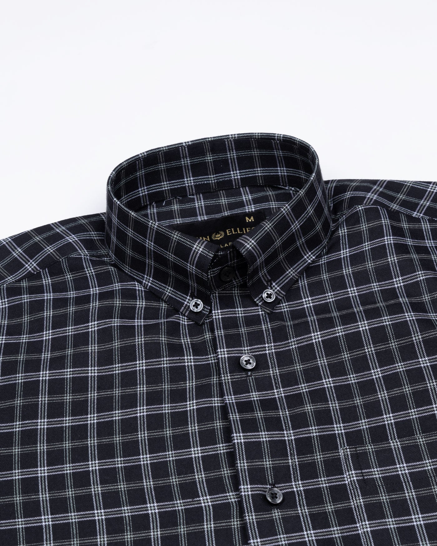 Tauris Black Checked Button Down Cotton Shirt - John Ellies