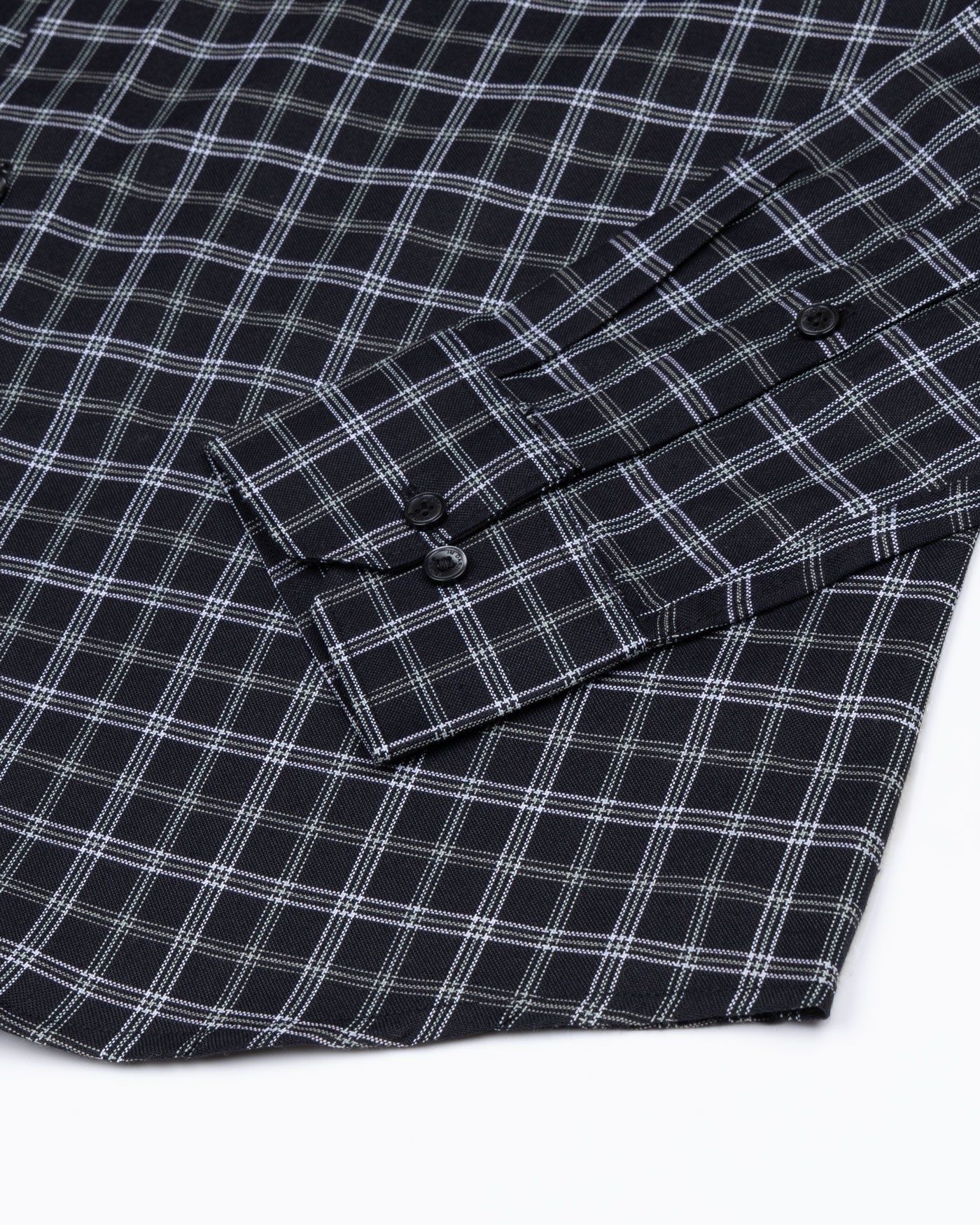 Tauris Black Checked Button Down Cotton Shirt - John Ellies