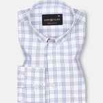 Tauris White Checked Button Down Cotton Shirt - John Ellies